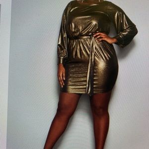 Metallic Gold Ashley Stewart Dress
